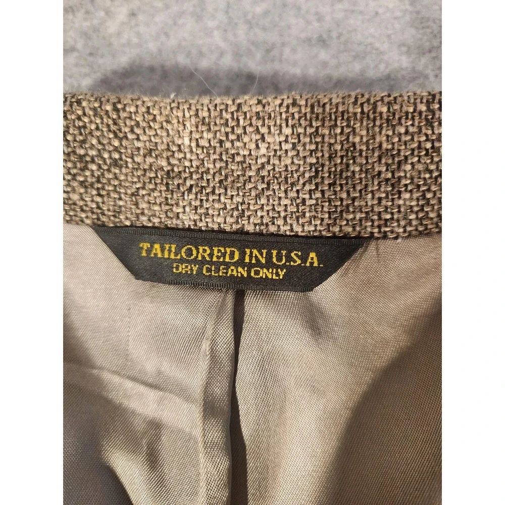 Orvis Sport Coat Blazer Mens 48 Brown Herringbone Tweed Made USA Vintage